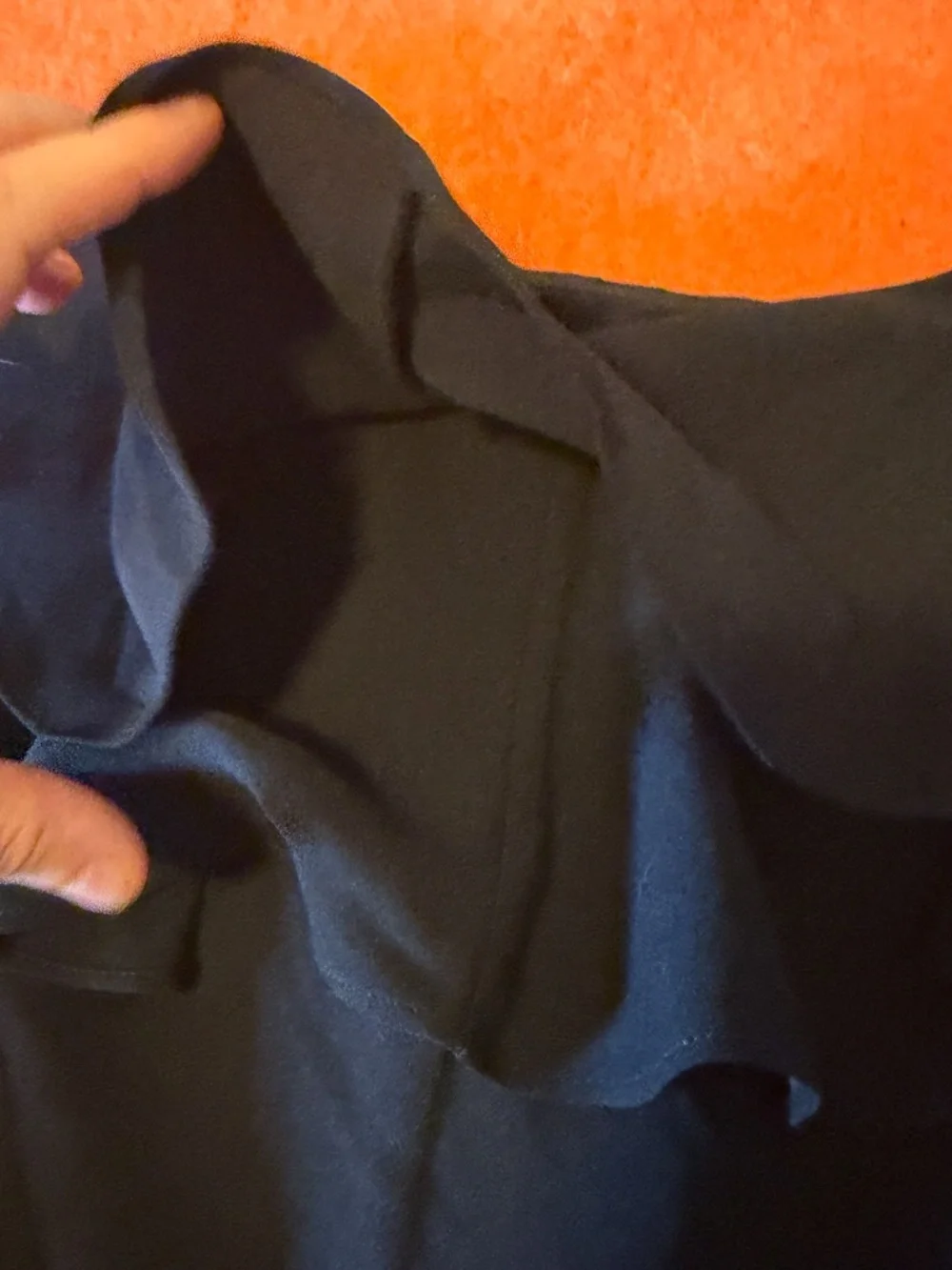Black crepe ruffle mini dress NWT - Picture 10 of 14